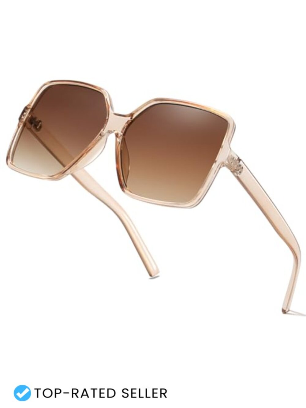 Chic Square Oversized Sunglasses 100% UV Protection Plastic Frame